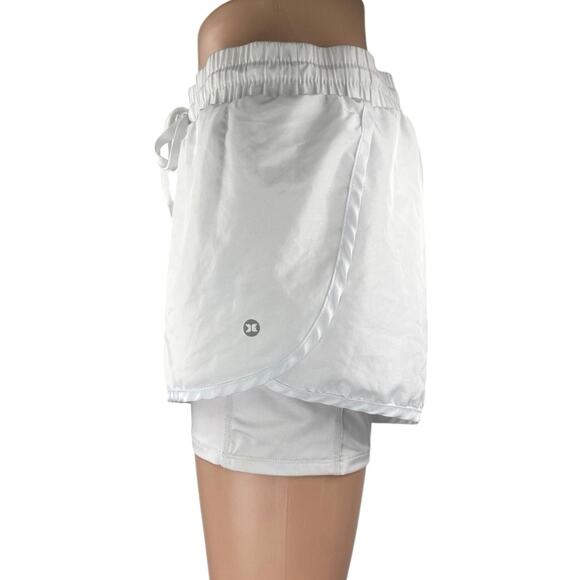 RBX Women's White Elastic Waist Drawstring Activewear Running Sweat Shorts M - Picture 2 of 4